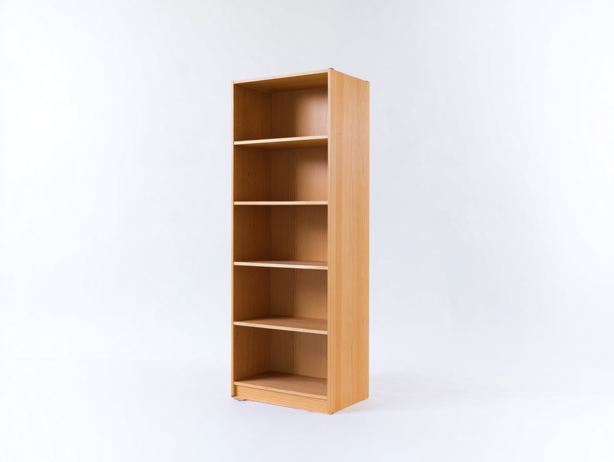 Librería de madera 60 x 30 x 180 cm - madera natural - diseño vertical con 5 niveles abiertos