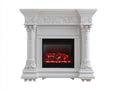 Chimenea eléctrica 120 x 35 x 110 cm - blanco - marco decorativo clásico con efecto de brasas