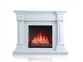 Chimenea eléctrica 125 x 35 x 115 cm - blanco - marco clásico con columnas decorativas