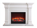 Chimenea eléctrica 150 x 40 x 125 cm - blanco - efecto de llama con diseño clásico de columnas