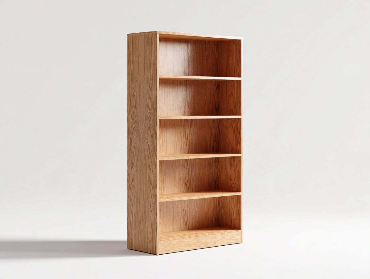Librería 70 x 30 x 180 cm - acabado madera natural - diseño vertical abierto para salón y estudio