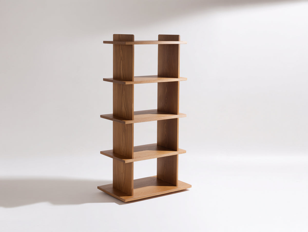 Librería de madera 80x35x160 cm - marrón - diseño abierto vertical - estilo moderno