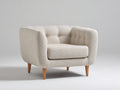 Sillón tapizado 90x85x82 cm - beige-marrón - respaldo acolchado envolvente - diseño moderno