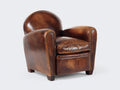 Sillón de cuero 88 x 82 x 86 cm - marrón envejecido - diseño clásico con tachuelas decorativas