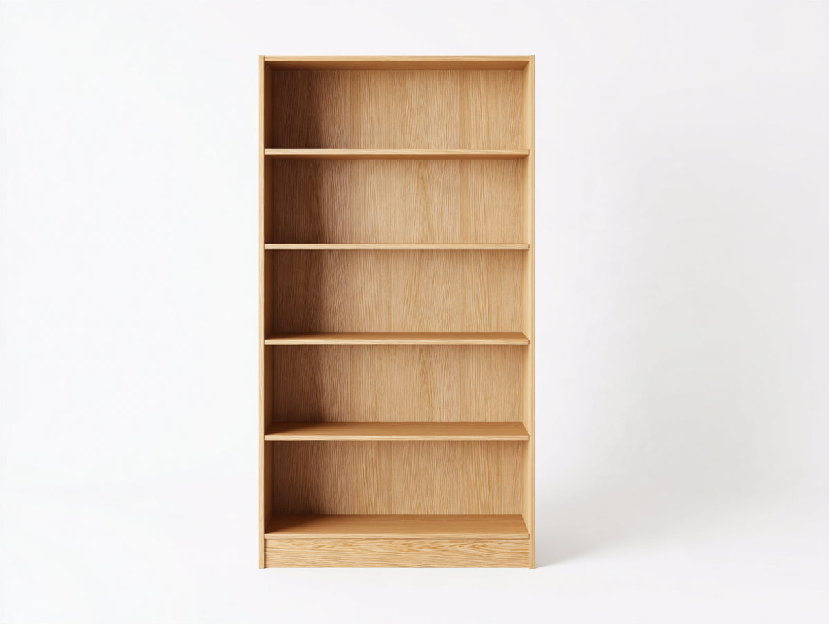Librería 80 x 30 x 180 cm - acabado madera natural - diseño vertical abierto para salón y estudio