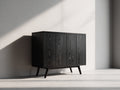 Mueble recibidor de madera 120 x 40 x 82 cm - negro - diseño moderno con 4 puertas