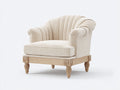 Sillón tapizado 90x85x90 cm - beige-marrón - estructura de madera - diseño clásico con respaldo envolvente