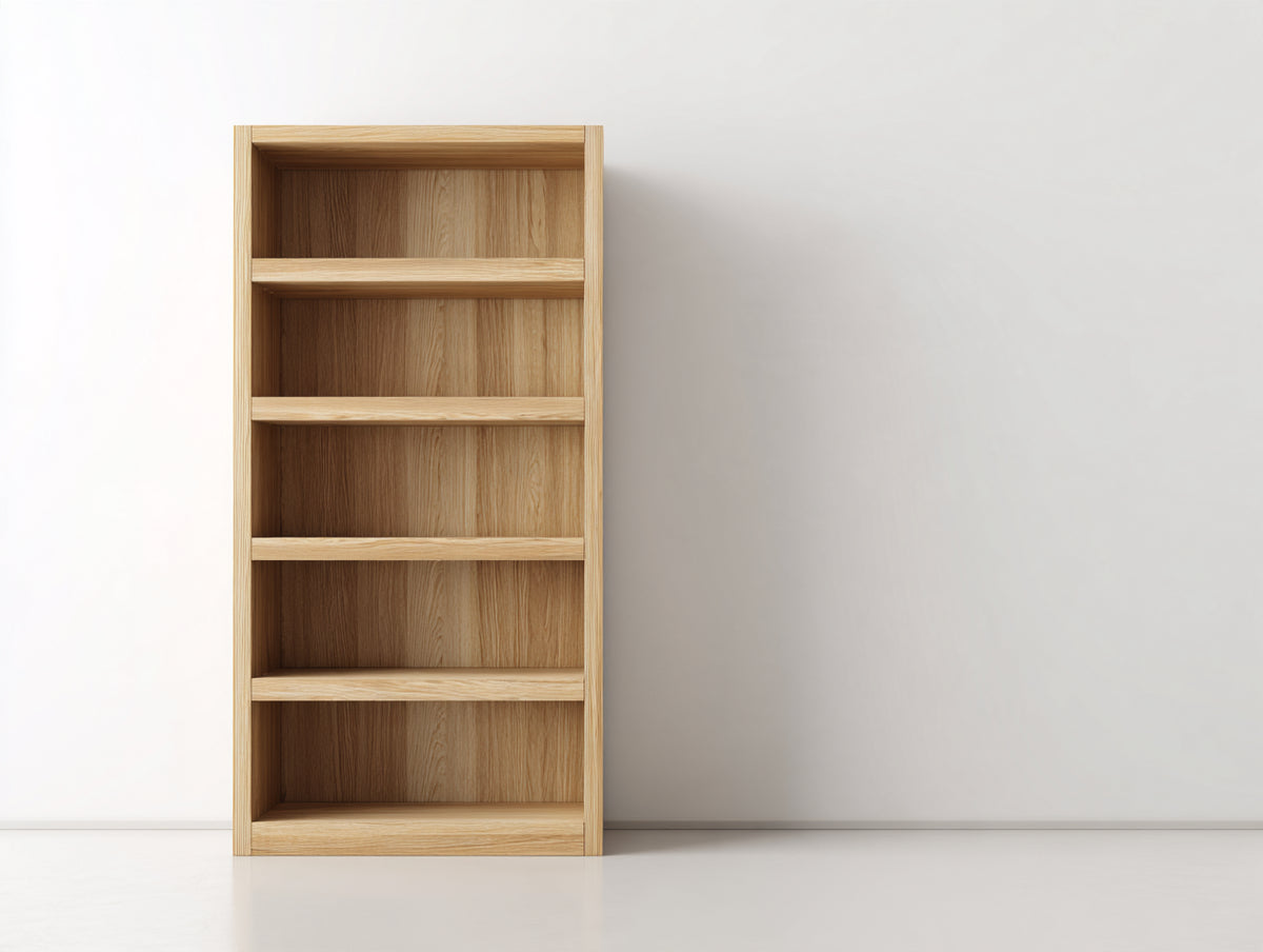 Librería de madera 80 x 30 x 180 cm - roble claro - 5 niveles abiertos