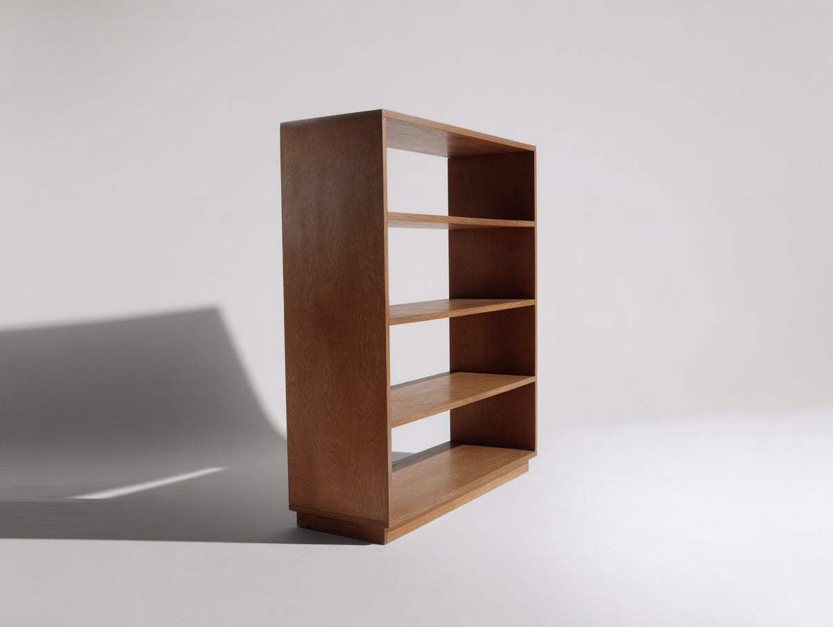 Librería de madera 100 x 35 x 180 cm - marrón nogal - 4 niveles abiertos