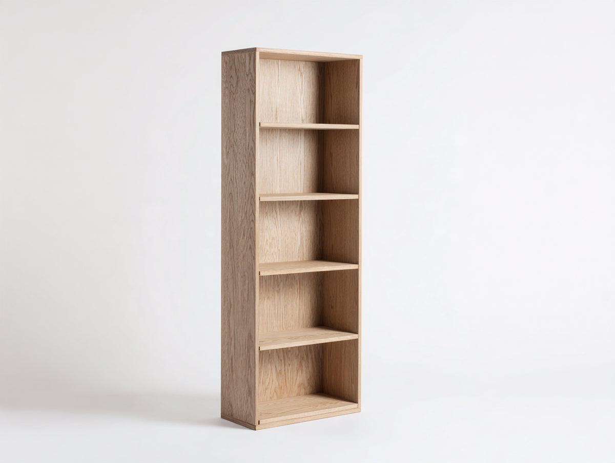 Librería 60 x 30 x 180 cm - acabado madera natural - diseño vertical abierto para salón y estudio